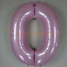 Шар (40''/102 см) Цифра, 0, Розовый, Макарунс